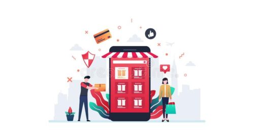online-shopping-vector-illustration-concept-showing-customer-receiving-delivery-e-commerce-website-smartphone-suitable-172075656